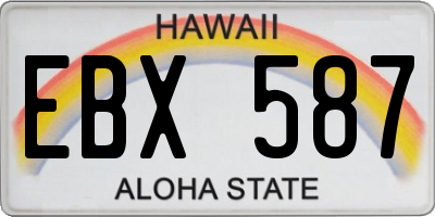 HI license plate EBX587