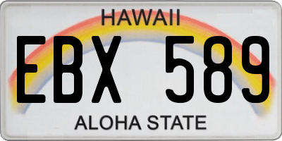HI license plate EBX589