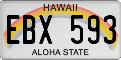 HI license plate EBX593
