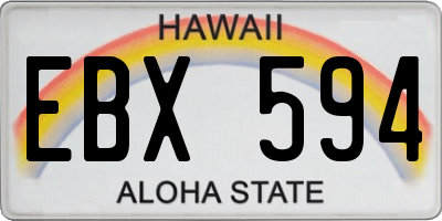 HI license plate EBX594