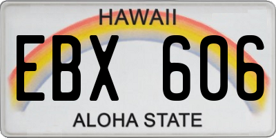 HI license plate EBX606