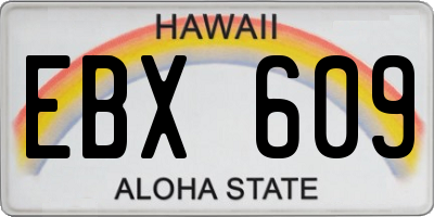 HI license plate EBX609