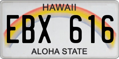 HI license plate EBX616
