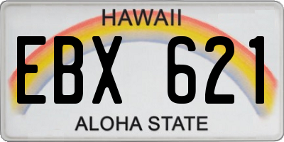 HI license plate EBX621
