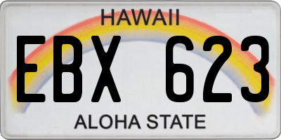 HI license plate EBX623