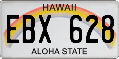 HI license plate EBX628
