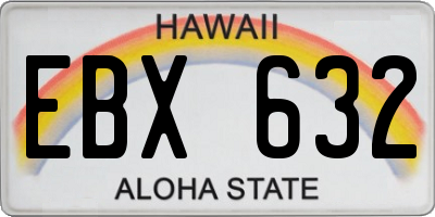 HI license plate EBX632