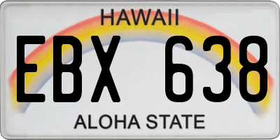 HI license plate EBX638