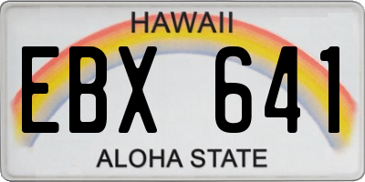 HI license plate EBX641