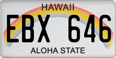 HI license plate EBX646