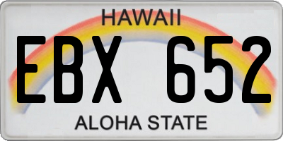 HI license plate EBX652