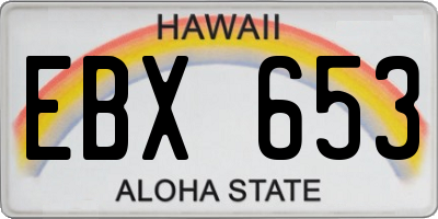 HI license plate EBX653