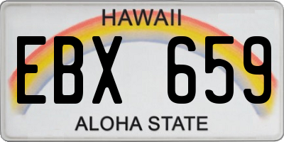 HI license plate EBX659