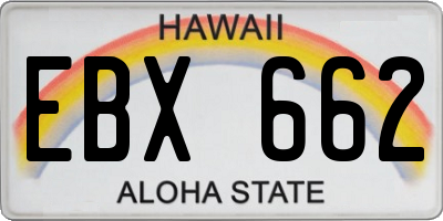 HI license plate EBX662