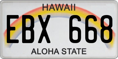 HI license plate EBX668