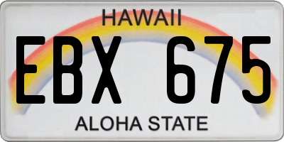 HI license plate EBX675