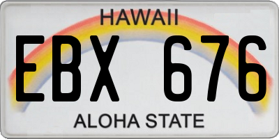 HI license plate EBX676