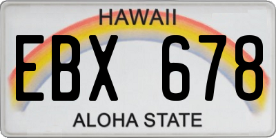 HI license plate EBX678