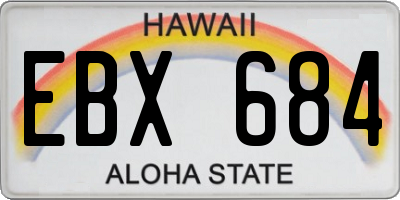 HI license plate EBX684