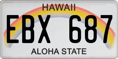 HI license plate EBX687