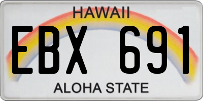 HI license plate EBX691