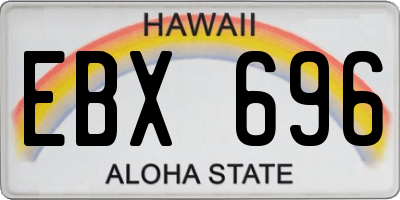 HI license plate EBX696