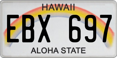 HI license plate EBX697