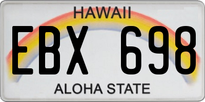 HI license plate EBX698