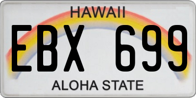 HI license plate EBX699