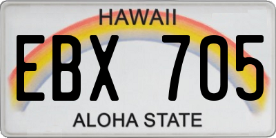 HI license plate EBX705