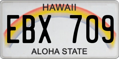 HI license plate EBX709