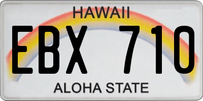 HI license plate EBX710