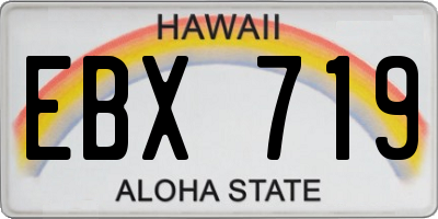 HI license plate EBX719