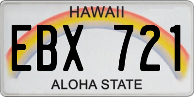 HI license plate EBX721