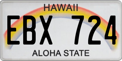 HI license plate EBX724