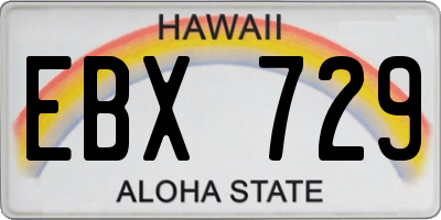 HI license plate EBX729
