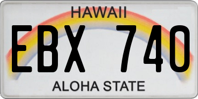 HI license plate EBX740