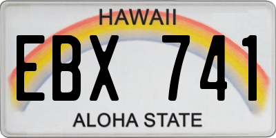 HI license plate EBX741