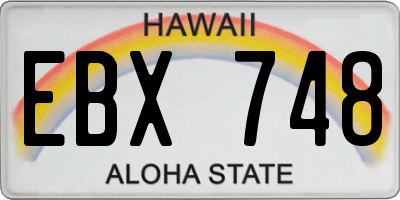 HI license plate EBX748