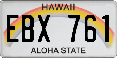 HI license plate EBX761