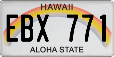 HI license plate EBX771