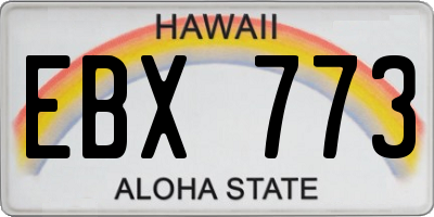 HI license plate EBX773
