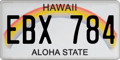 HI license plate EBX784