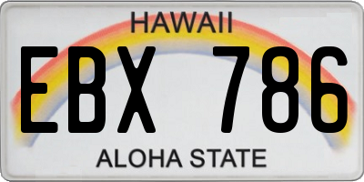 HI license plate EBX786