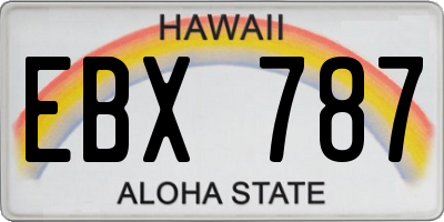 HI license plate EBX787