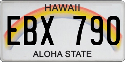 HI license plate EBX790