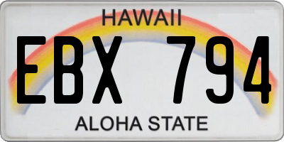 HI license plate EBX794