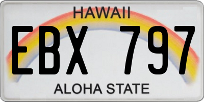 HI license plate EBX797
