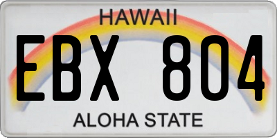 HI license plate EBX804