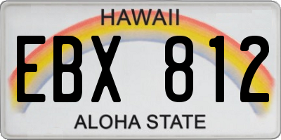 HI license plate EBX812